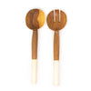 Olive Wood Salad Servers with White Bone - The Village Country Store 