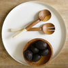 Olive Wood Salad Servers with White Bone - The Village Country Store 