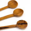 Jedando Home Simple Batik Olive Wood Appetizer Set of 3 (Fork, Spoon, Spreader)