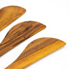 Jedando Home Simple Batik Olive Wood Appetizer Set of 3 (Fork, Spoon, Spreader)