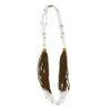 Multistrand Maasai Bead Necklace, White and Gold - The Village Country Store