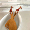 Giraffe Salad Serving Set - The Village Country Store 