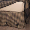 Black Check Star King Bed Skirt 78x80x16 - The Village Country Store