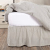 Hatteras Seersucker Blue Ticking Stripe Queen Bed Skirt 60x80x16 - The Village Country Store 