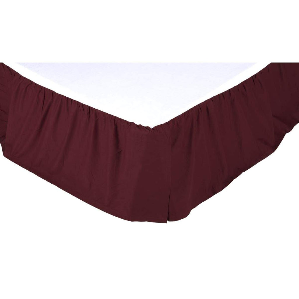 Solid Burgundy Twin Bed Skirt 39x76x16 - The Village Country Store