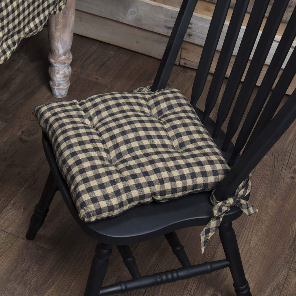 Mayflower Market Chair Pad Black Check Chair Pad