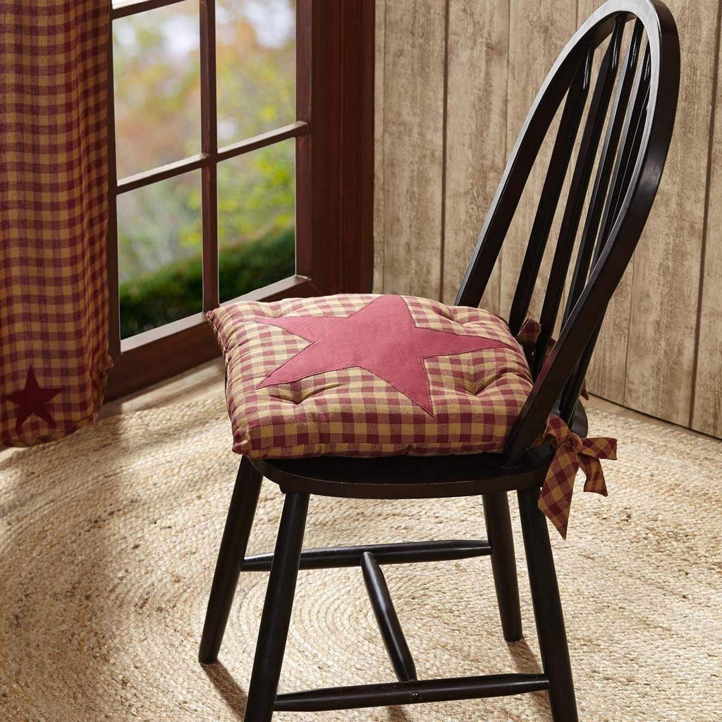 Burgundy Star Chair Pad - The Village Country Store