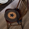Farmhouse Jute Chair Pad Applique Star 15 inch Diameter - The Village Country Store 