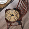 Mayflower Market Chair Pad Kettle Grove Jute Chair Pad Applique Star 15 inch Diameter