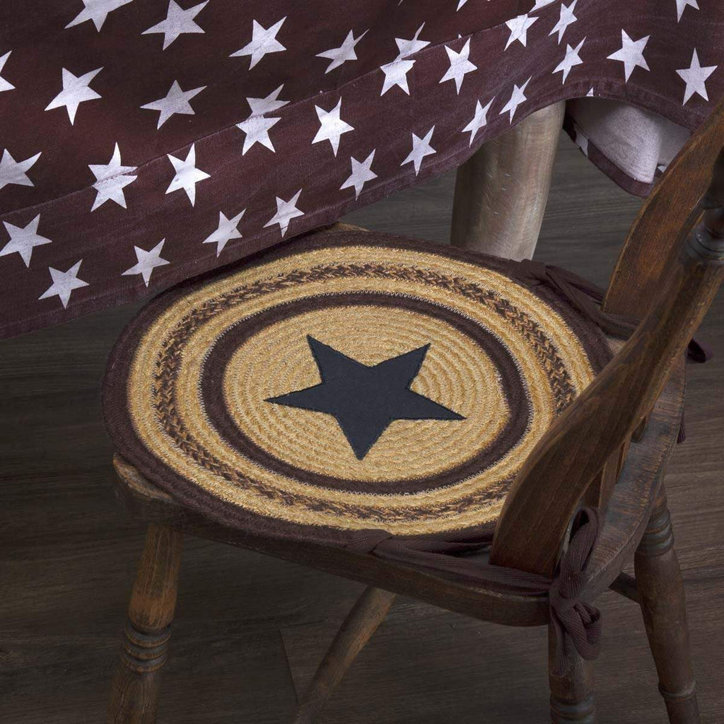 Potomac Jute Applique Star Chair Pad Set of 6 - The Village Country Store