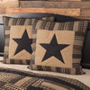 Black Check Star Quilted Euro Sham 26x26 - The Village Country Store 