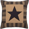 Black Check Star Quilted Euro Sham 26x26 - The Village Country Store