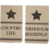 Farmhouse Star Country Life Muslin Unbleached Natural Tea Towel Set of 2 19x28 - The Village Country Store