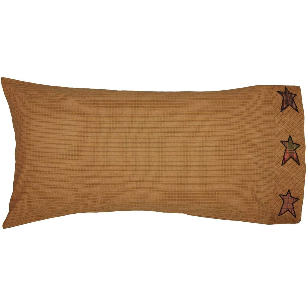 Stratton King Pillow Case w/Applique Star Set of 2 21x40 - The Village Country Store