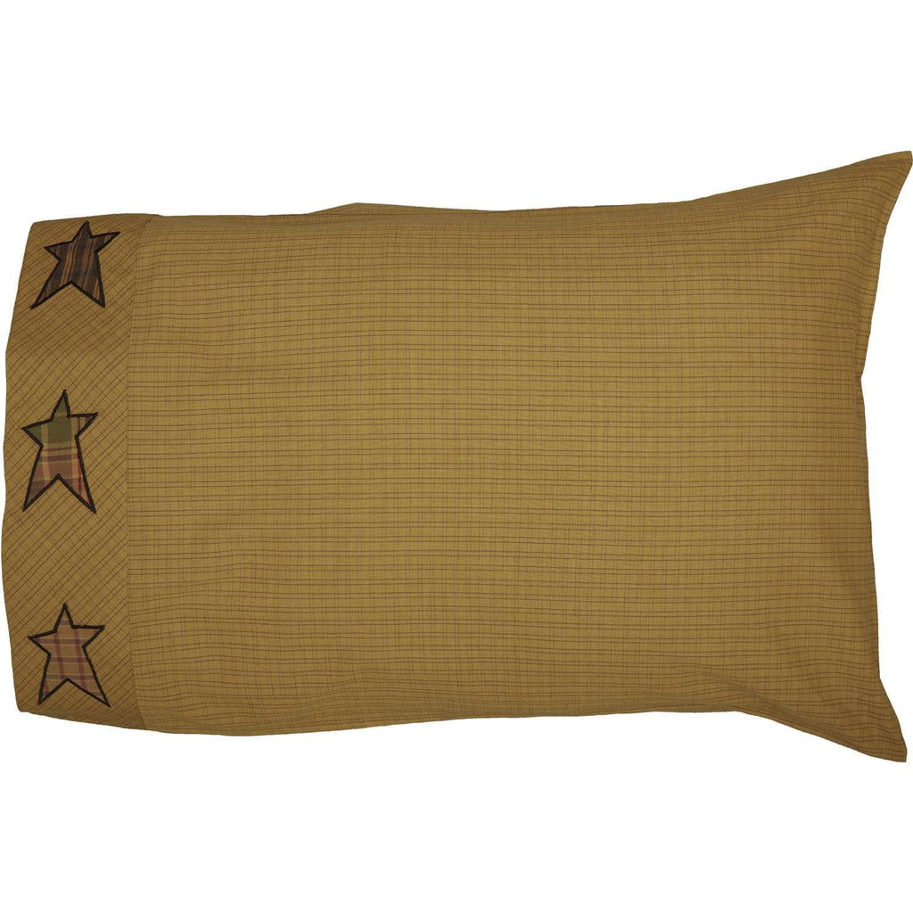 Stratton Standard Pillow Case w/Applique Star Set of 2 21x30 - The Village Country Store