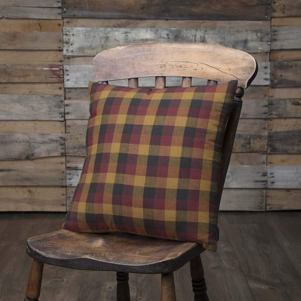Mayflower Market Pillow Cover Heritage Farms Primitive Check Fabric Pillow 16x16