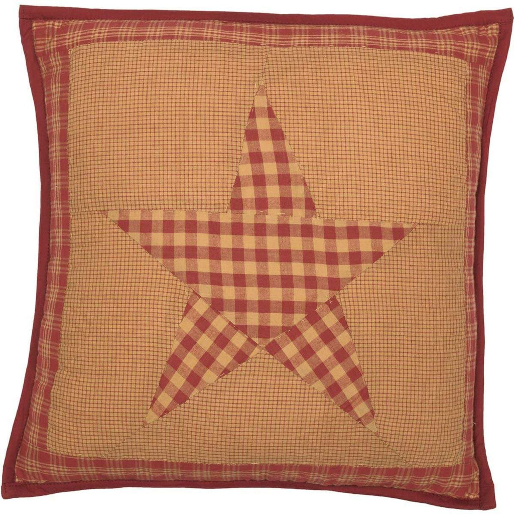Ninepatch Star Quilted Pillow 16x16 - The Village Country Store