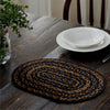 Black & Tan Jute Oval Placemat 10x15 - The Village Country Store 