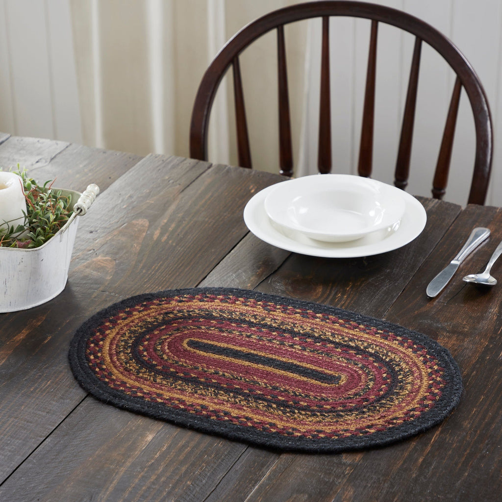 Mayflower Market Placemat Heritage Farms Jute Oval Placemat 10x15