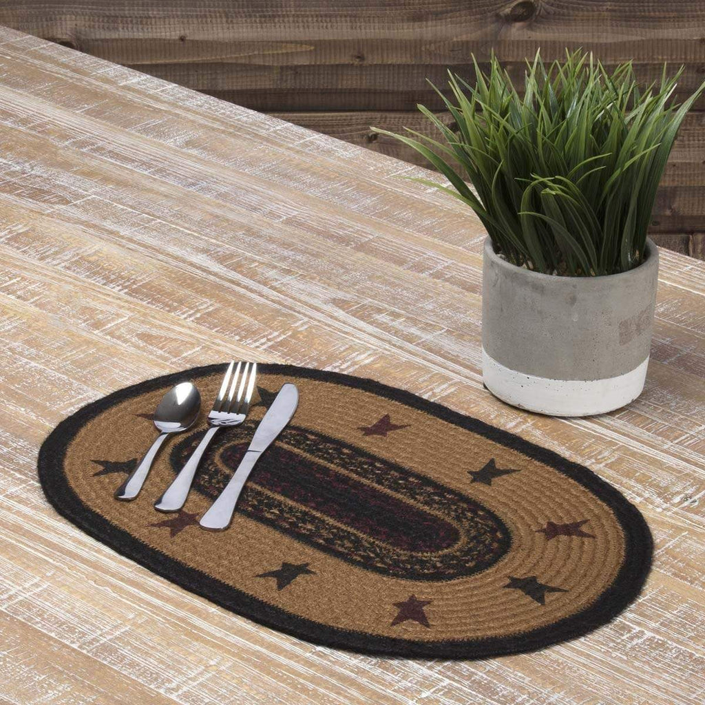 Heritage Farms Star Jute Placemat Set of 6 12x18 - The Village Country Store