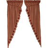 Burgundy Star Scalloped Prairie Long Panel Set of 2 84x36x18 - The Village Country Store 