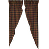 Heritage Farms Primitive Check Prairie Long Panel Set of 2 84x36x18 - The Village Country Store 