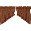 Burgundy Star Scalloped Prairie Swag Set of 2 36x36x18 - The Village Country Store