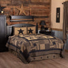 Black Check Star King Quilt Set; 1-Quilt 105Wx95L w/2 Shams 21x37 - The Village Country Store 