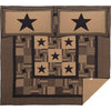 Black Check Star King Quilt Set; 1-Quilt 105Wx95L w/2 Shams 21x37 - The Village Country Store 