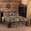 Black Check Star Twin Quilt 68Wx86L - The Village Country Store