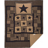 Black Check Star Twin Quilt Set; 1-Quilt 68Wx86L w/1 Sham 21x27 - The Village Country Store 