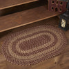 Burgundy Tan Jute Rug Oval w/ Pad 24x36 - The Village Country Store 