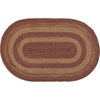 Burgundy Tan Jute Rug Oval w/ Pad 36x60 - The Village Country Store 