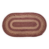 Burgundy Tan Jute Rug Oval w/ Pad 36x60 - The Village Country Store 