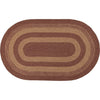 Burgundy Tan Jute Rug Oval w/ Pad 60x96 - The Village Country Store 