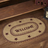 Burgundy Tan Jute Rug Oval Welcome w/ Pad 20x30 - The Village Country Store 