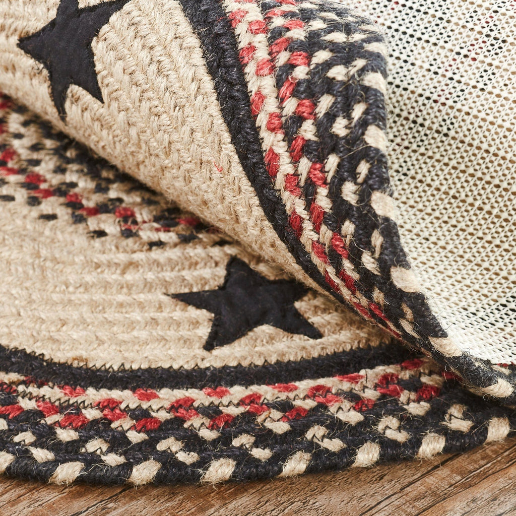 Colonial Star Jute Rug Oval w/ Pad 24x36
