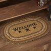 Kettle Grove Jute Rug Oval Stencil Welcome w/ Pad 20x30 - The Village Country Store 