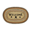 Kettle Grove Jute Rug Oval Stencil Welcome w/ Pad 20x30 - The Village Country Store 