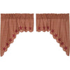 Burgundy Star Scalloped Swag Set of 2 36x36x16 - The Village Country Store 