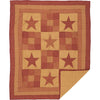 Ninepatch Star Quilted Throw 60x50 - The Village Country Store