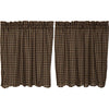 Black Check Scalloped Tier Set of 2 L36xW36 - The Village Country Store 
