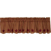 Burgundy Star Scalloped Valance 16x72 - The Village Country Store 