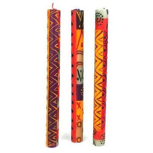 Set of Three Boxed Tall Hand-Painted Candles - Indaeuko Design - Nobunto - The Village Country Store