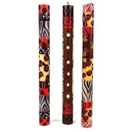 Set of Three Boxed Tall Hand-Painted Candles - Uzima Design - Nobunto - The Village Country Store