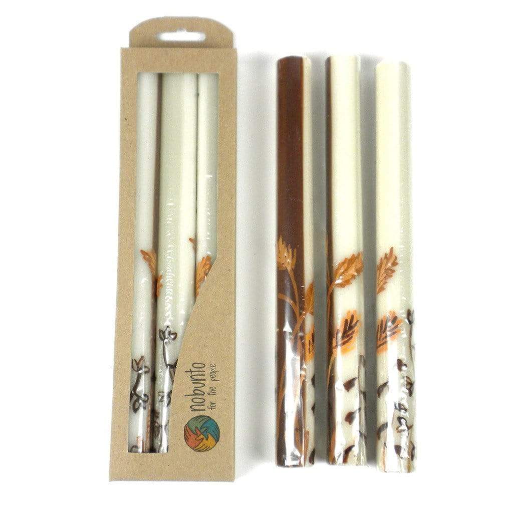 Tall Hand Painted Candles - Three in Box - Kiwanja Design - Nobunto - The Village Country Store