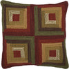 Tea Cabin Log Cabin Hooked Pillow 18x18 - The Village Country Store 