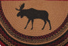 Cumberland Stenciled Moose Jute Rug Half Circle w/ Pad 16.5x33 - The Village Country Store 