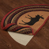 Cumberland Stenciled Moose Jute Rug Half Circle w/ Pad 16.5x33 - The Village Country Store 