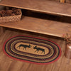 Cumberland Stenciled Moose Jute Rug Oval w/ Pad 20x30 - The Village Country Store 
